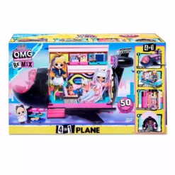 LOL Surprise OMG Remix 4-in-1 Plane Playset Transforms - 50 Surprises Doll Accessories