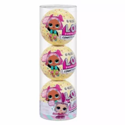 LOL Surprise Confetti Pop 3 Pack Showbaby - 3 Re-released Dolls Each With 9 Surprises