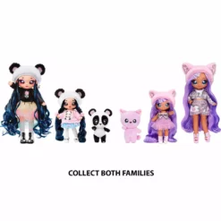 Na Na Na Surprise Family, Soft Lavender Kitty Family, Doll Set Of 3 With 2 Fashion Dolls And 1 Pet