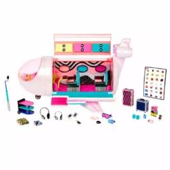 LOL Surprise OMG Plane 4-in-1 Playset Transforms Into An Airplane, Car, Recording Studio Or Mixing Booth With 50 Surprises Doll Accessories