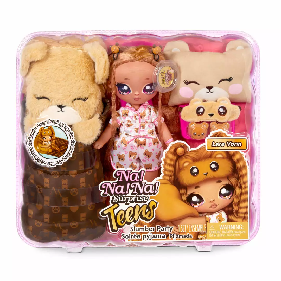 Na Na Na Surprise Teens Slumber Party Fashion Doll – Lara Vonn, 11" Soft Fabric Doll, Teddy Bear Inspired