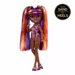 Rainbow High Pacific Coast Phaedra Westward- Sunset (Purple) With Pool Accessories Playset
