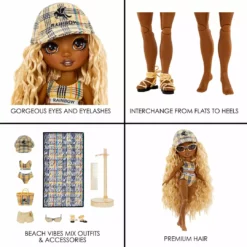 Rainbow High Pacific Coast Harper Dune-Sand (Light Yellow) With Pool Accessories Playset