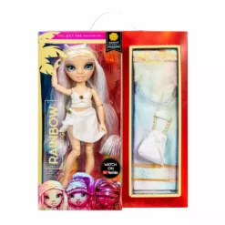 Rainbow High Pacific Coast Margot De Perla - Opal (Iridescent White) With Pool Accessories Playset