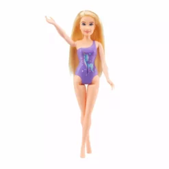 MGA's Dream Ella Splash Doll - Aria, 11.5" Blonde Hair Doll In Purple Swimsuit