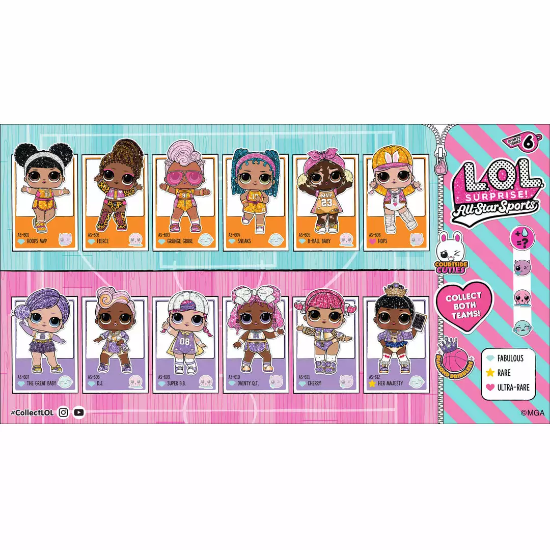 L.O.L. Surprise! Official Store LOL Surprise All-Star B.B.s Sports Sparkly Basketball Series With 8 Surprises Collectible Dolls