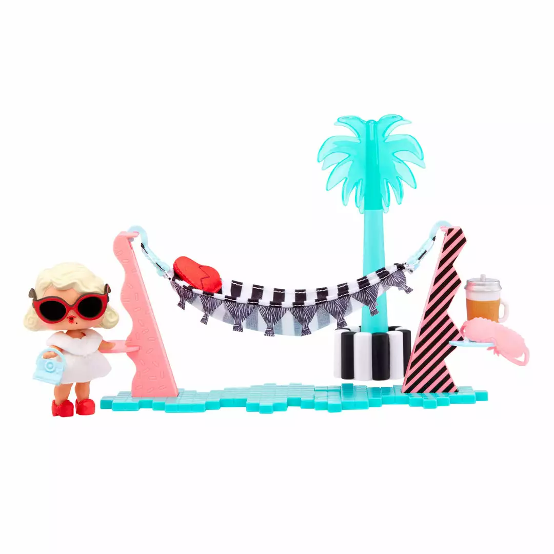 L.O.L. Surprise! Official Store LOL Surprise Vacay Lounge Playset With Leading Baby Collectible Doll And 8 Surprises New Releases