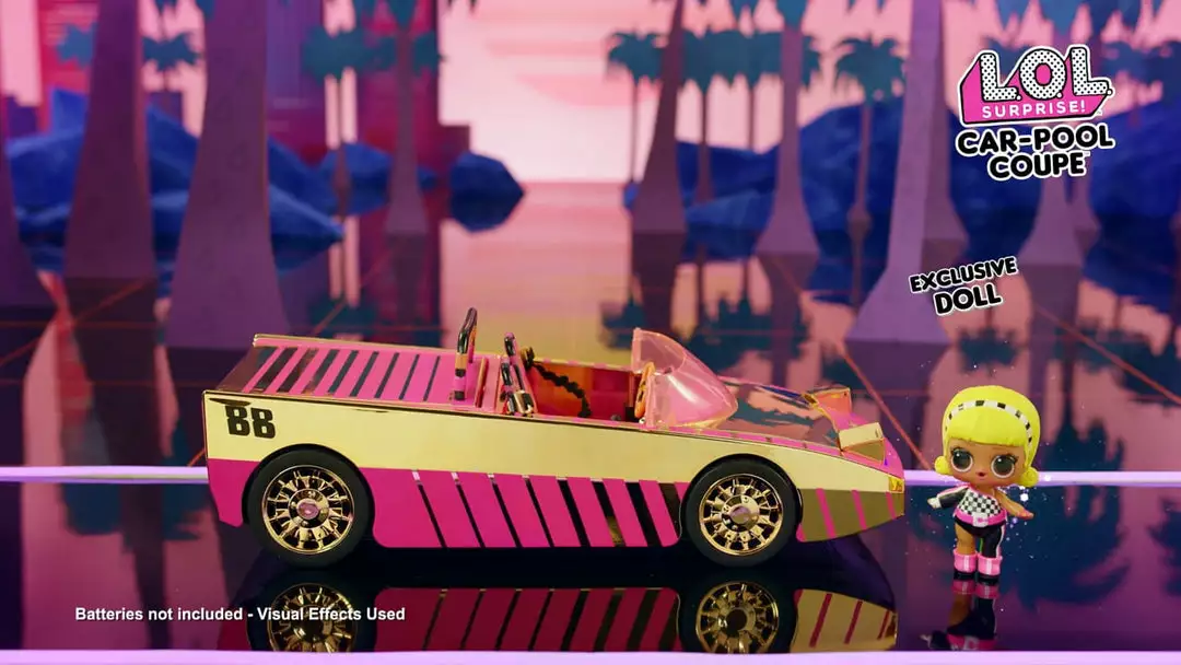 LOL Surprise Car-Pool Coupe With Exclusive Doll, Surprise Pool & Dance Floor