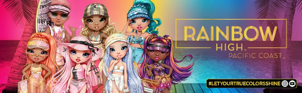 Rainbow High Pacific Coast Finn Rosado- Rose Gold Boy Doll With Pool Accessories Playset